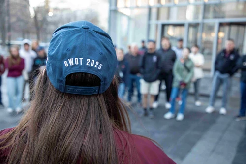 Students listens in rapt attention to lecture in New York